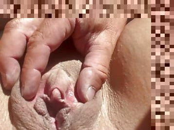 clitoris-bagian-atas-vagina-paling-sensitif, vagina-pussy, amatir, dewasa, sayang, jenis-pornografi-milf, pasangan, permainan-jari, dicukur