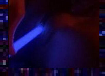 Playing with a glow stick in my pussy