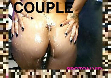 baignade, pisser, milf, couple, brésil, belle, douche, brunette