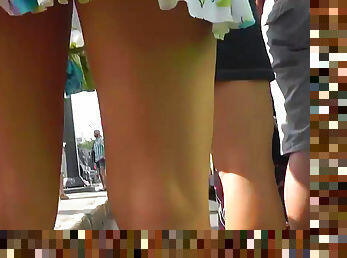 Outdoor upskirt taken in a public space