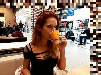 Public Cum Drinking In A Mall, Then Wait 20 Min In A Line With Sperm In Mouth To Order A Coffe Tasty