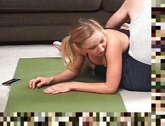 Yoga chick gets spanked otk