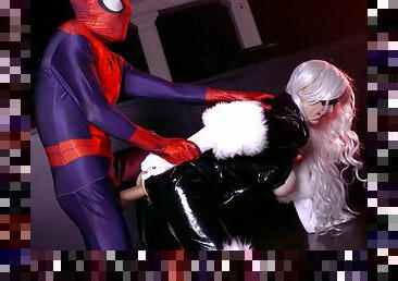 Spider man lad fucks blonde villain in hardcore role play