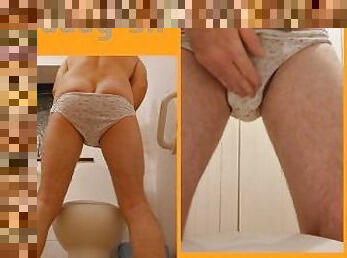 Dual view pissing in my panties