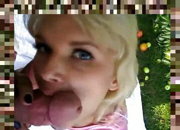 Blonde teen fucking outdoors