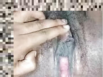 Gaping black pussy