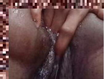 masturbation, amateur, anal, ébène, solo, humide