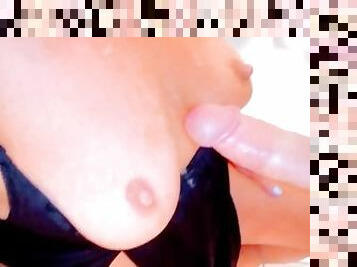 mandi, payudara-besar, besar-huge, isteri, amatir, blowjob-seks-dengan-mengisap-penis, menelan, sperma, toilet, payudara