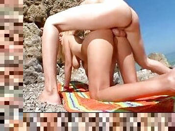 Blonde Spanish Babe With Big Tits Fucked On The Beach
