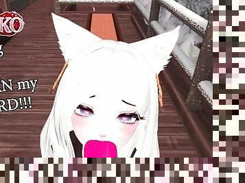 CAT GIRL gives SLOPPY BJ to a very GOOD BOY!!!! VTUBER REWARDS SUBS!!!!