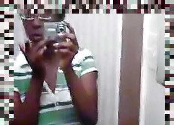 Black girl self shot in mirror