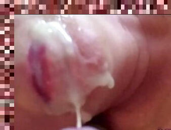 Huge cum facial from neighbor after happy hour!