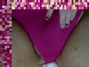trans girl touching cock over panties