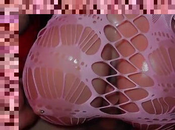 Super Wet TITFUCK In Sexy Lingerie, Oil, Bouncing Tits & Cumshot