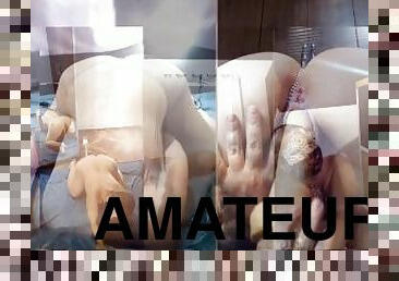 amatör, anal, samling, underkläder, rumpa-butt, vit, retande