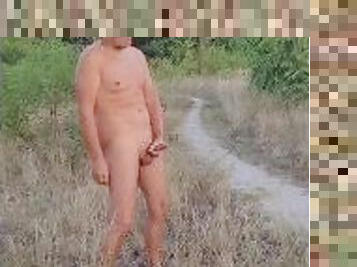 extrême, masturbation, en-plein-air, public, amateur, ejaculation-sur-le-corps, gay, branlette, ejaculation, sperme