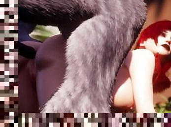 Petite Redhead Fucks Good Boy Furry Wolf 3D Yiff Hentai