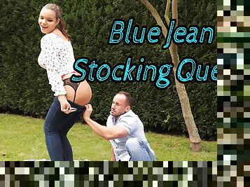 Blue jean stocking queen starring Sofia Lee