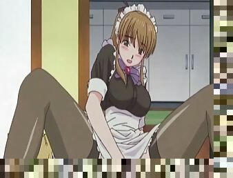 Hot Maid In A Naked Apron Pleases Master