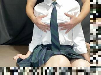 tetas-grandes, colegiala-schoolgirl, amateur, japonés, hentai, tetas