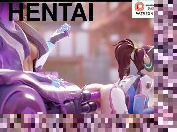 lesbiana, juguete, hentai, máquinas