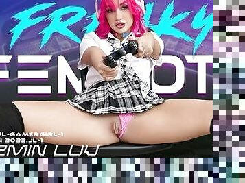 Freaky Fembots - Cute Gamergirl Sexbot Jazmin Luv Gets Her Pussy Drilled But Keeps Playing