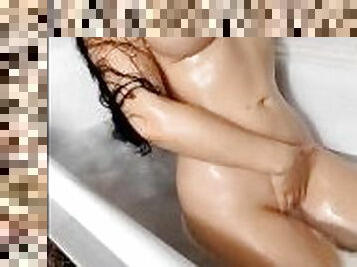 baignade, gros-nichons, masturbation, orgasme, chatte-pussy, massage, doigtage, belle, fétiche, douche