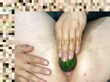 Inserting vegetables in my ass