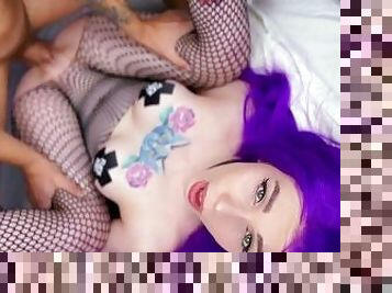 Hard fuck a slut with purple hair. Lesya Moon.
