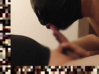 Mask blowjob/Stroking with hands and sucking