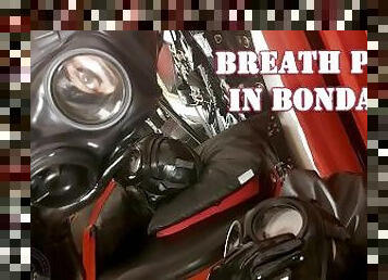 Breath Play in Rubber Bondage - Lady Bellatrix doing weird things in gasmasks