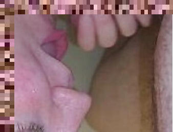 amateur, fellation, énorme-bite, milf, belle-femme-ronde, blonde, douche, bite