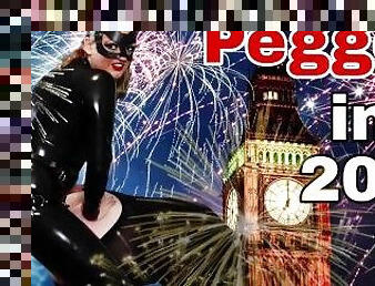 Femdom Latex Anal Fuck Pegging into 2024 NYE StrapOn BDSM Female Domination Real Homemade Milf