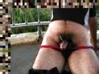 asiatique, poilue, masturbation, en-plein-air, public, amateur, ejaculation-sur-le-corps, gay, japonais, secousses