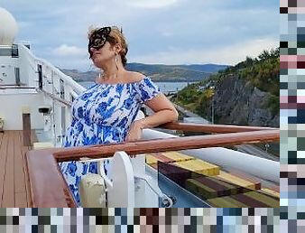 Huge Titted Mistress Thursday step Mommy on a crusie ship between filming new Content in her Cabin