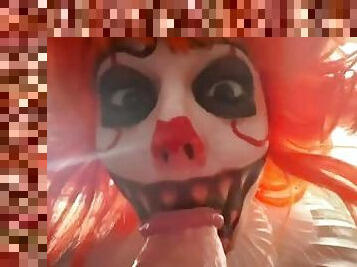 Cosplay Halloween Pennywise Clown Deepthroat Blowjob POV