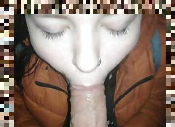 amatør, blowjob, hjemmelaget, svelging, cum, sperm, oral, pikk