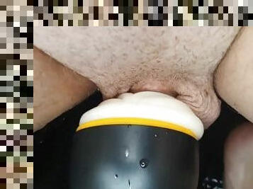 Fleshlight masturbator with slow cumshot