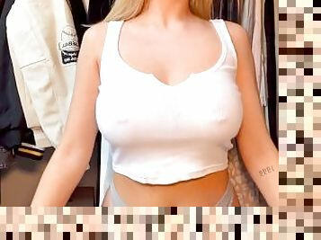 Big Tits In T-shirt Try On And Tit Play