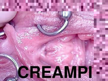 klit, ekstrem, tissende, fisse-pussy, sprøjte, amatør, milf, creampie, fantasi, piercet