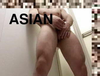 asiatisk, masturbation, gay, japansk, ensam, muskulös, ben