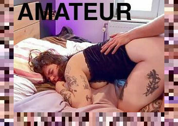 amatör, anal, massage, fransk, par, smutsig, sittande-på-ansikte, hårt