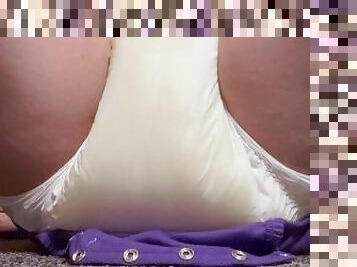 Playing in my wet and messy diaper (19)