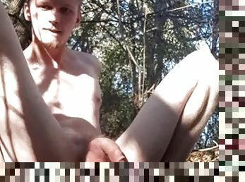 Cumshot in the forest