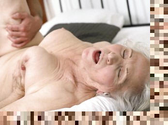 Dirty granny Norma B enjoys getting her pussy fucked balls deep