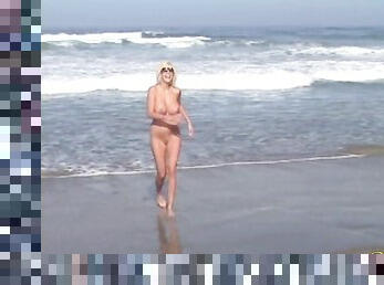 Ravishing blonde wife totally naked on the beach - Puma Swede